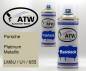 Preview: Porsche, Platinum Metallic, LM8U / U1 / 655: 400ml Sprühdose + 400ml Klarlack - Set, von ATW Autoteile West.